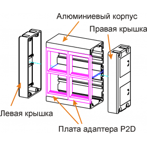 Настенный блок, сдвоенный, на 8 модулей Mosaic 45x45